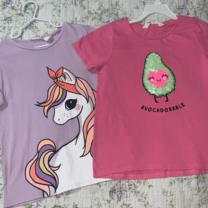 H&M, little girl shirt set, size 6-8 years